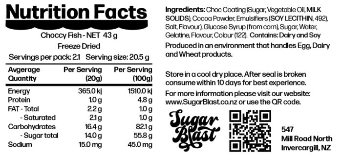 Choccy Fish Nutrition Facts