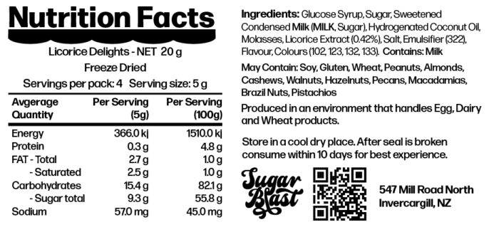 Licorice Delights Nutrition Facts